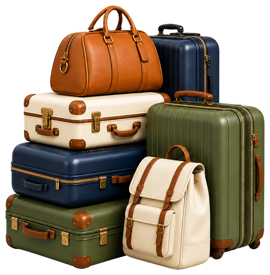 Familia viajando tranquila sin cargar maletas en el aeropuerto